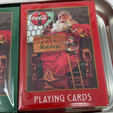 COCA-COLA COMPANY 1998 NOSTALGIA PLAYING CARDS 1956 CHRISTMAS TIN W/ 2 DECKS