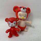 Twozies Figures Red Bear Baby and Red Bear Pet