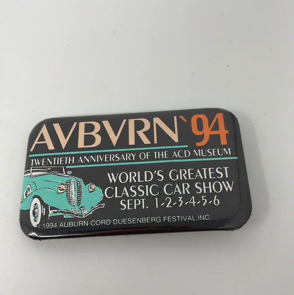 Avbvrn ‘94 Twentieth Anniversary Of The ACD Museum Worlds Greatest Classic Car Show Promo Pin