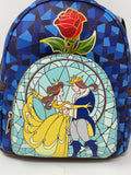Disney Princess Loungefly Beauty and the Beast Stained Glass Window Mini Backpack Entertainment Earth Exclusive