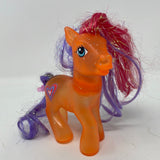 MLP My Little Pony G3 Clear Glitter Orange Pony With Heart Cutie Mark