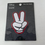 Loungefly Disney Iron On Patch Mickey Hands Peace Sign New