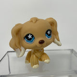 Rare Littlest pet shop #748 Brown Cocker Spaniel Dog Flower Eyes Animal LPS Toy