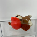 1994 Littlest Pet Shop Beethoven's 2nd Brown & Tan Dog W/ Red Hat & Cloth Ears