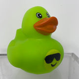 Green Rubber Duck with Smiley Face