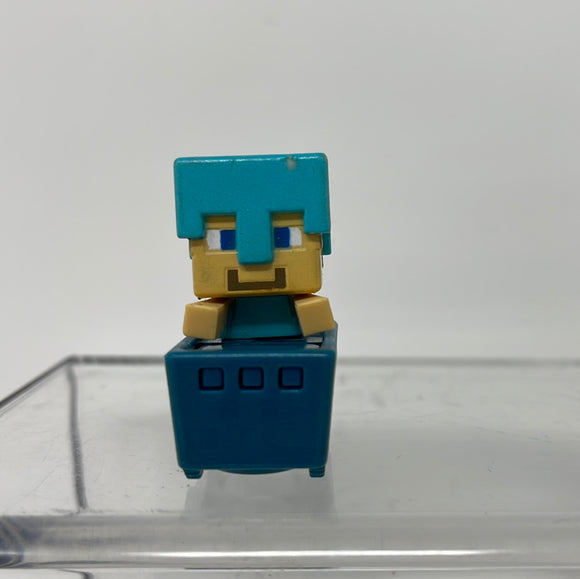 Mojang Minecraft Minecart Series Diamond Steve in Minecart Mini Figure Loose 1