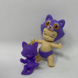 Twozies Figures Purple Raccoon Baby and Purple Kitten Pet
