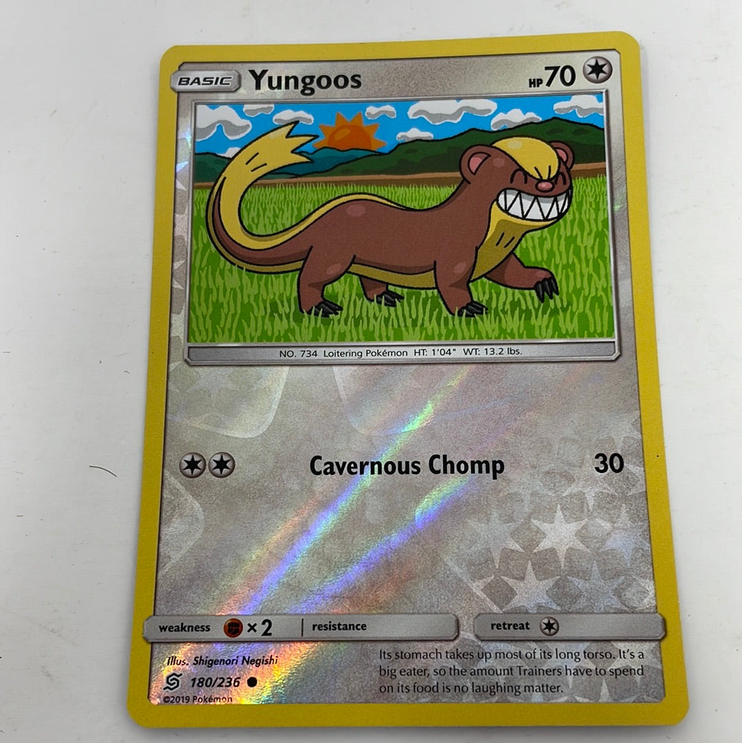 Pokemon Card Unified Minds 180/236 Yungoos Reverse Holo Common –  shophobbymall