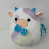 Squishmallows Belozi The Cow 8" Plush, White Cow With Blue Bow-Tie, RARE, NEW
