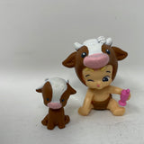 Twozies Figures Brown Cow Baby and Brown Cow Pet