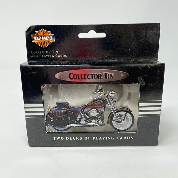 Harley Davidson 2 Decks of Playing Cards Motorcycle Tin 1998