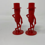 Mr. Peanut Salt and Pepper Shakers - Vintage Planters Nuts Advertising - Red