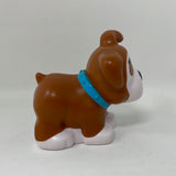 Fisher Price Little People Brown & White Dog Puppy with Raised Ear Plastic Toy