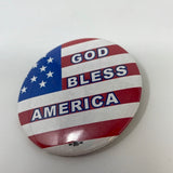 God Bless America Flag Button Patriotic USA Union Made Tigereye Design OH