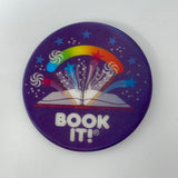 Vtg 88 Pizza Hut Book It! Round Pin Button Holographic Reading Promo Advertising