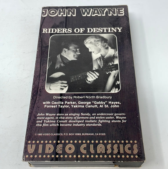 VHS John Wayne Riders Of Destiny