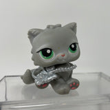 LPS Littlest Pet Shop 82 Persian Cat Grey Green Dot Eyes Hasbro